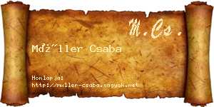 Müller Csaba névjegykártya