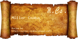 Müller Csaba névjegykártya