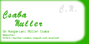 csaba muller business card