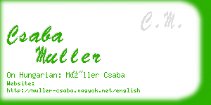 csaba muller business card